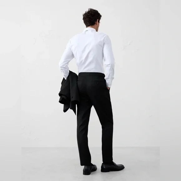NWT Banana Republic Tailored Fit Tuxedo Black Suit Pant Sz 38 x 30 (#781724)